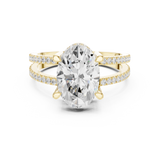 Gold Jewelry L36-13, Oval center stone, Yellow Gold, view 4