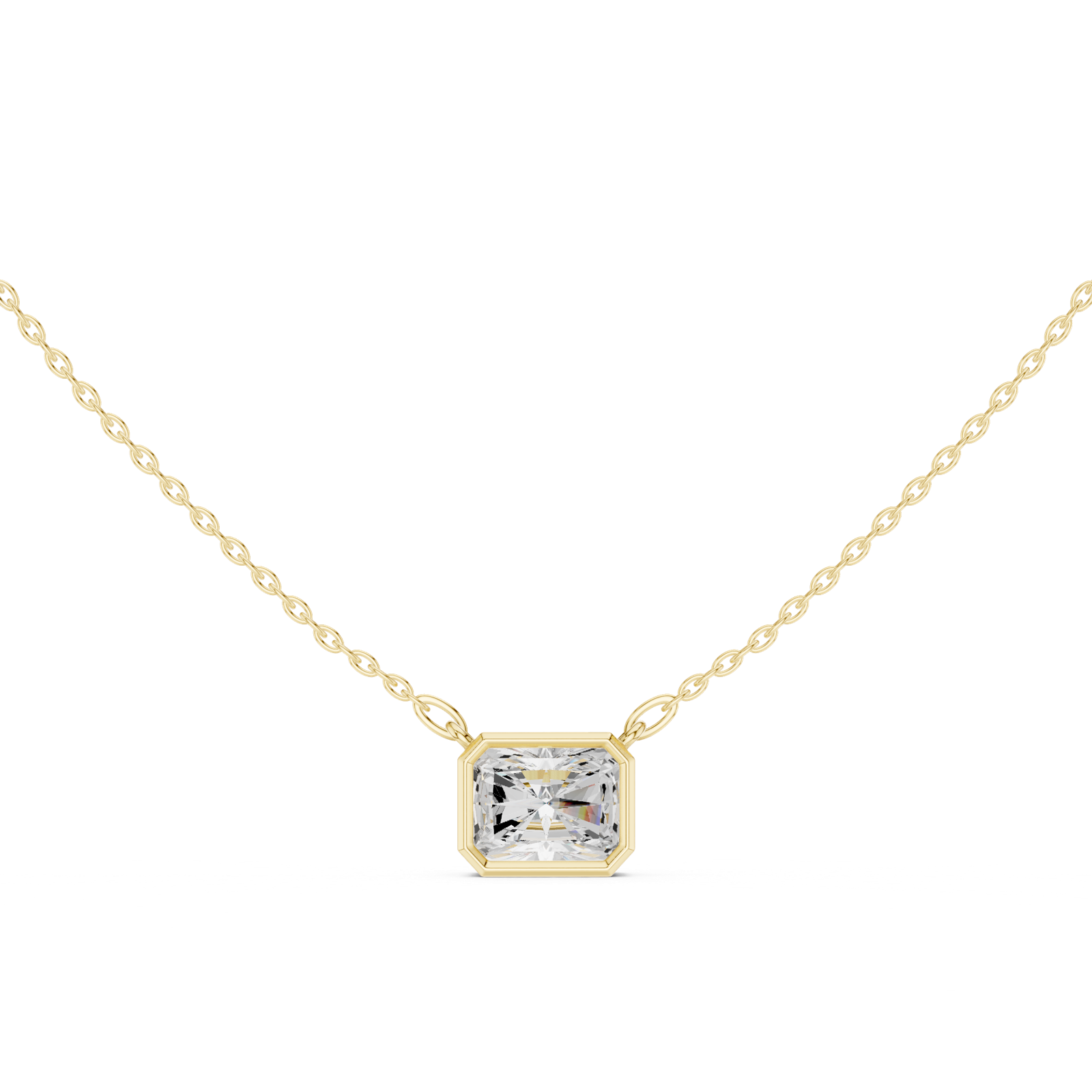 Gold Jewelry DDPO-007, Radiant center stone, Yellow Gold, view 4