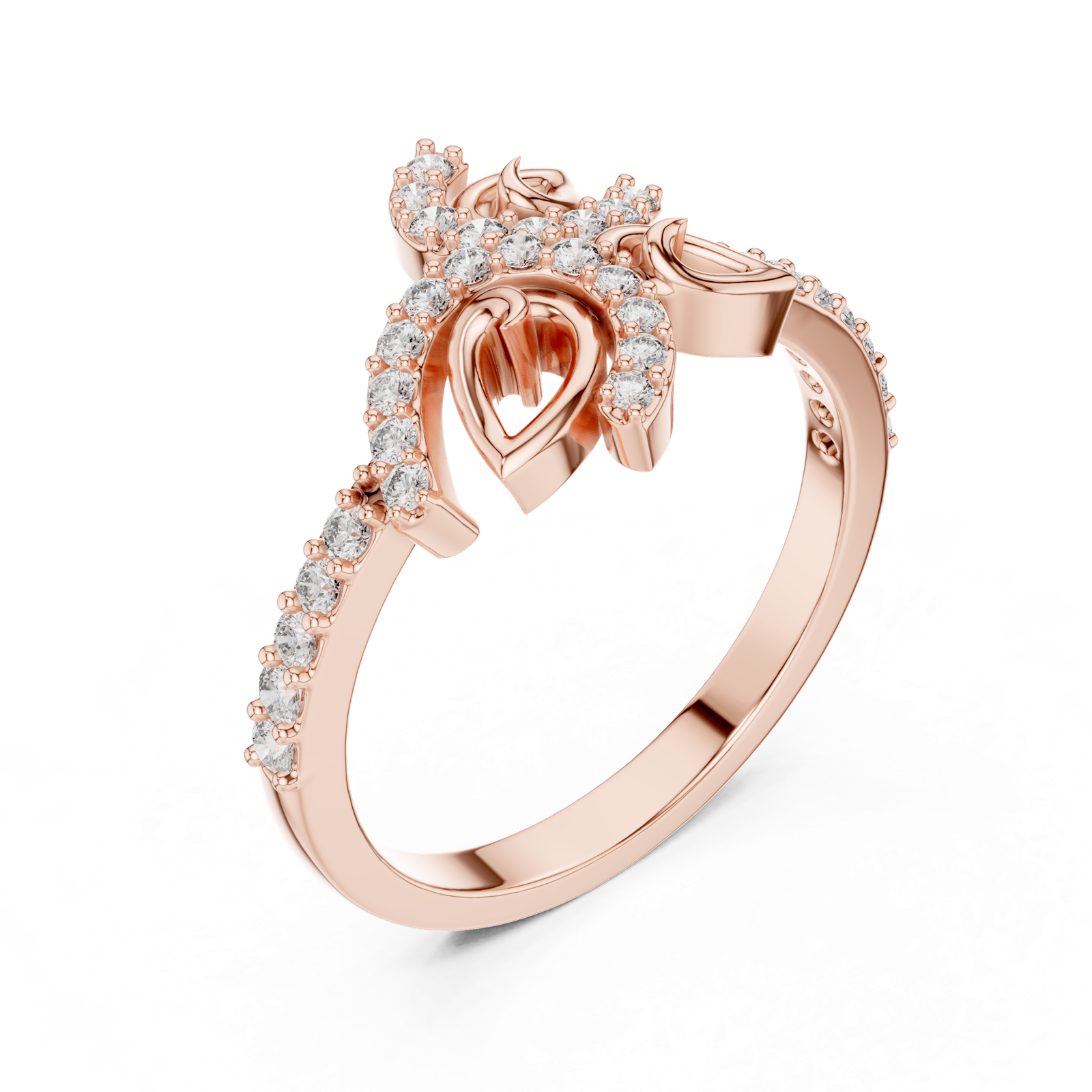 Gold Ring LR-01 (71), Rose Gold, view 2