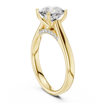 Gold Jewelry, Cushion center stone, Yellow Gold, view 1