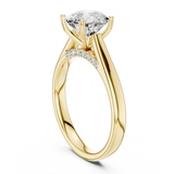 Gold Jewelry, Cushion center stone, Yellow Gold, view 1
