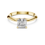Gold Jewelry L36-6, Asscher center stone, Yellow Gold, view 4