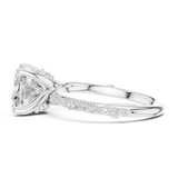 Gold Ring DDLR-167, Cushion center stone, White Gold, view 3