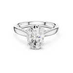 Gold Jewelry L36-18, Oval center stone, White Gold, view 4