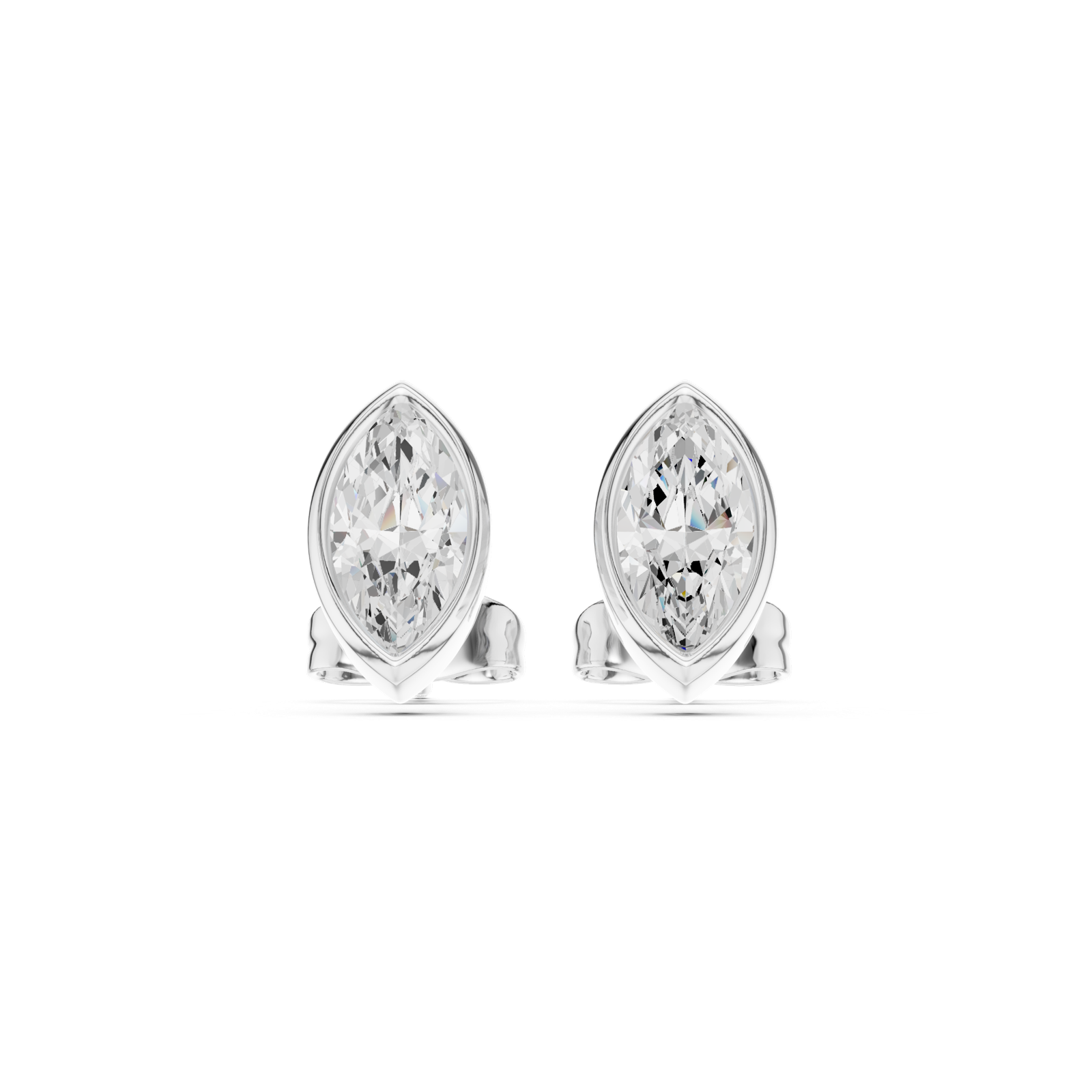 Gold Jewelry DDER-001, Marquise center stone, White Gold, view 4