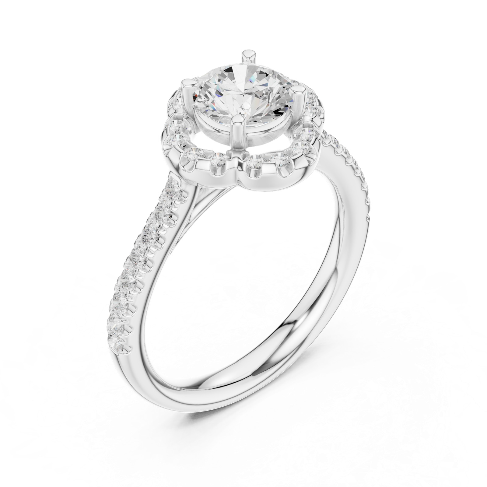 Gold Ring DDLR-670, White Gold, view 2