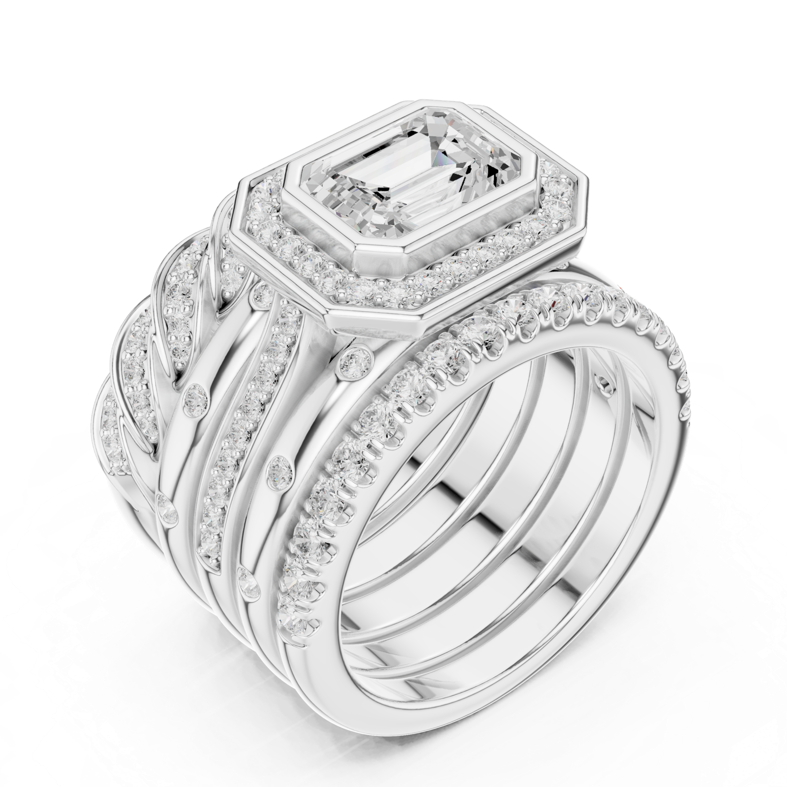 Gold Ring DDLR-849, White Gold, view 2