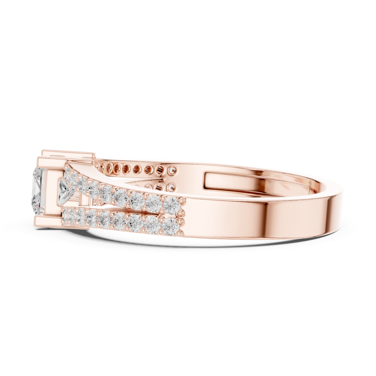 Gold Ring JER-64, Rose Gold, view 3