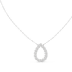 14K Solid Gold Lab Diamond Pendant Necklace, White Gold, view 1