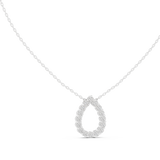 14K Solid Gold Lab Diamond Pendant Necklace, White Gold, view 1