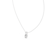 14K Solid Gold Lab Diamond Solitaire Pendant Necklace, White Gold, view 2
