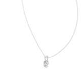 14K Solid Gold Lab Diamond Solitaire Pendant Necklace, White Gold, view 2
