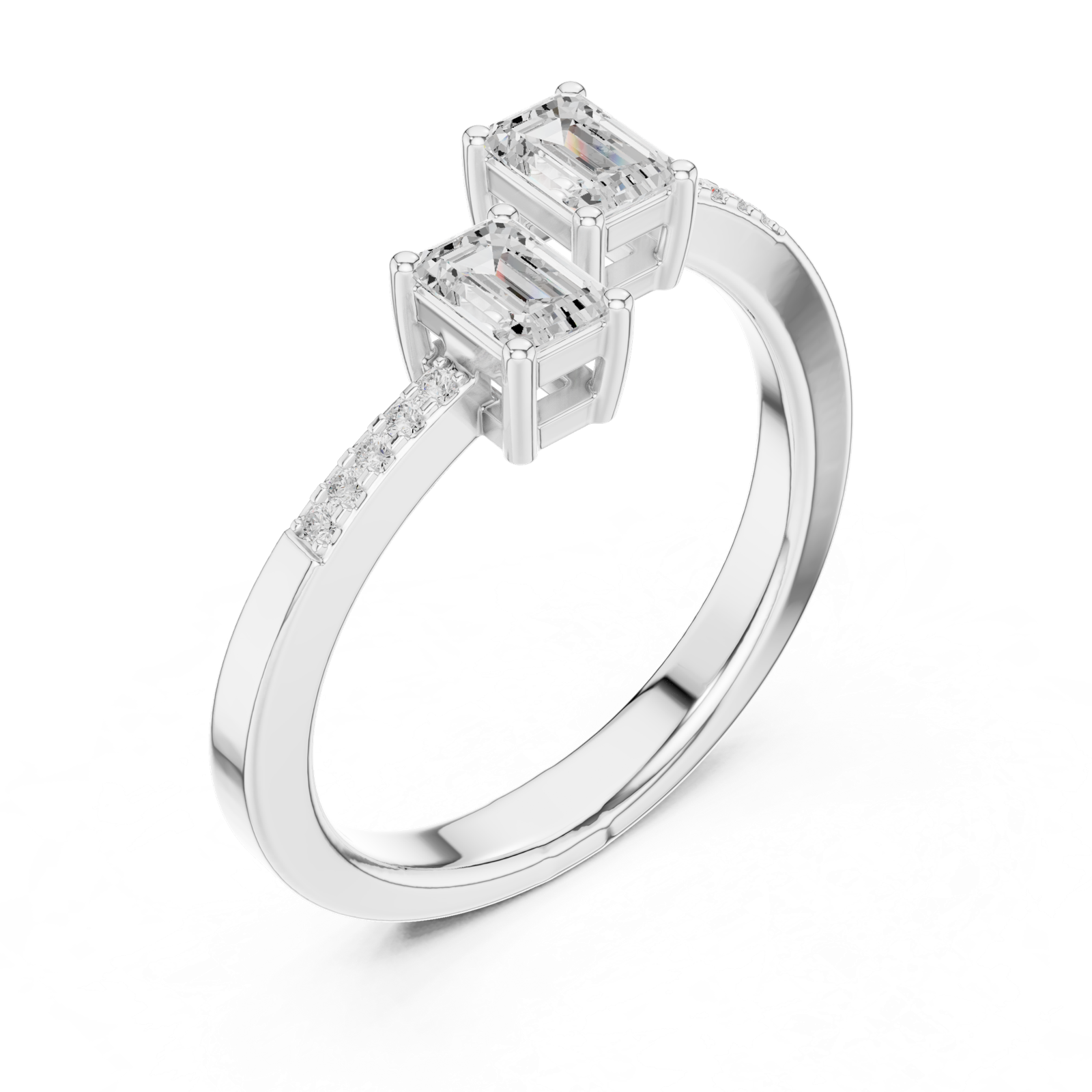 Gold Ring DDLR-481, White Gold, view 2
