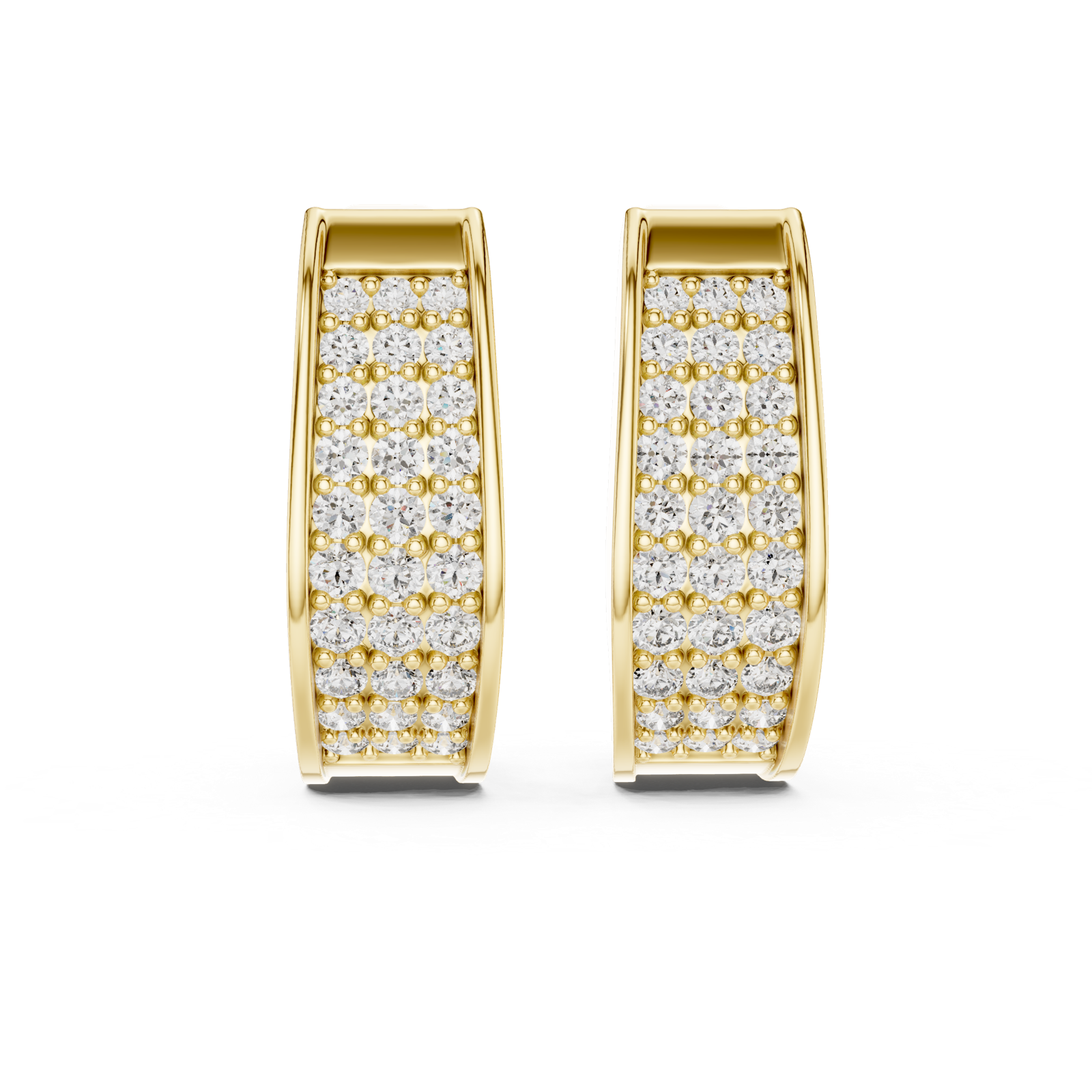 Gold Earrings L03-14, Yellow Gold, view 4