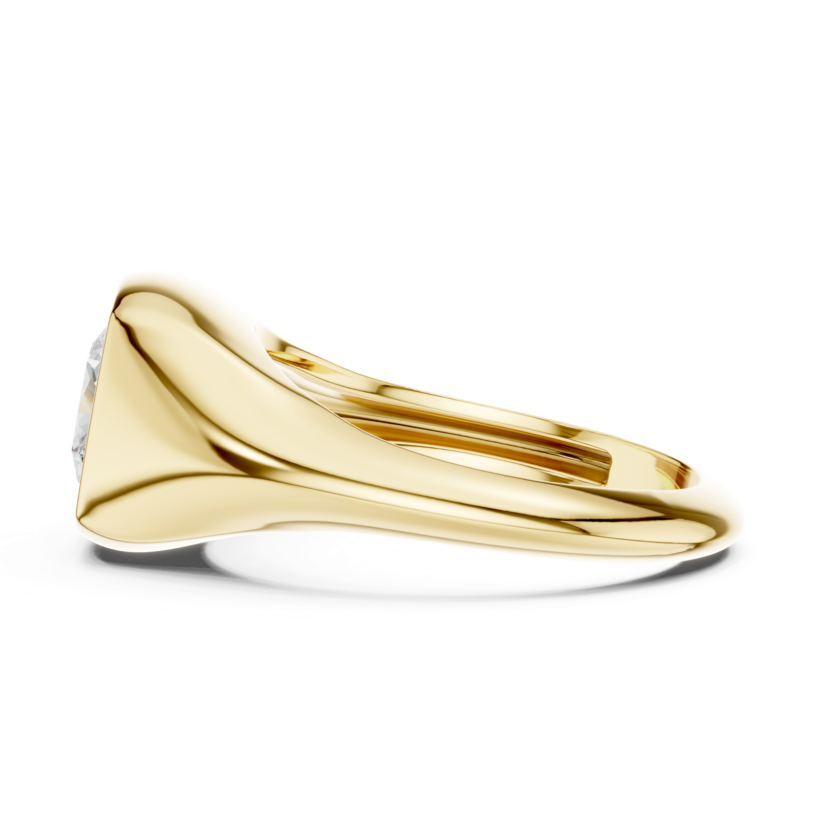 Gold Jewelry L36-4, Cushion center stone, Yellow Gold, view 3