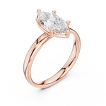 Gold Jewelry L36-10, Marquise center stone, Rose Gold, view 2
