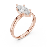 Gold Jewelry L36-10, Marquise center stone, Rose Gold, view 2