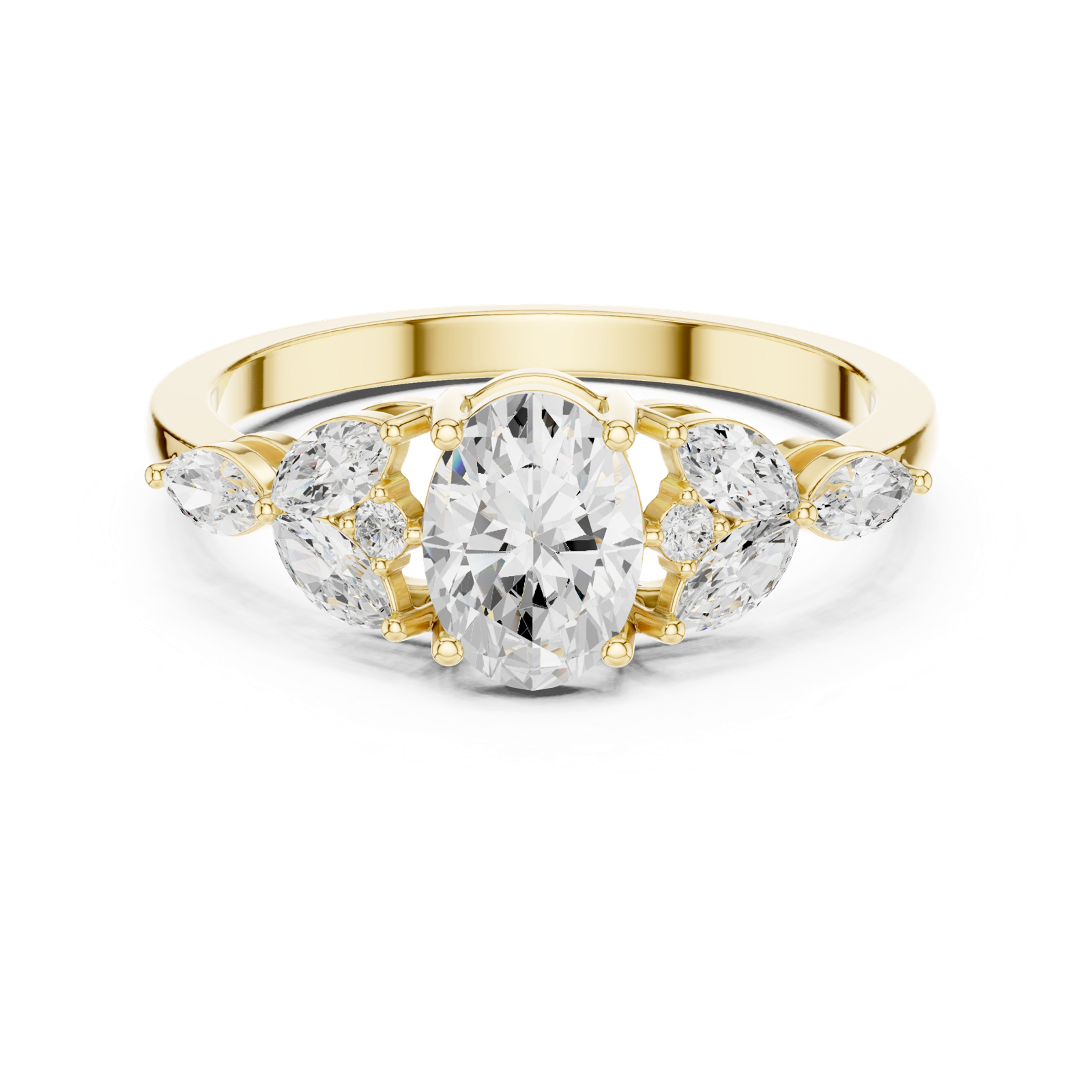 Gold Ring HLR-43, Yellow Gold, view 4