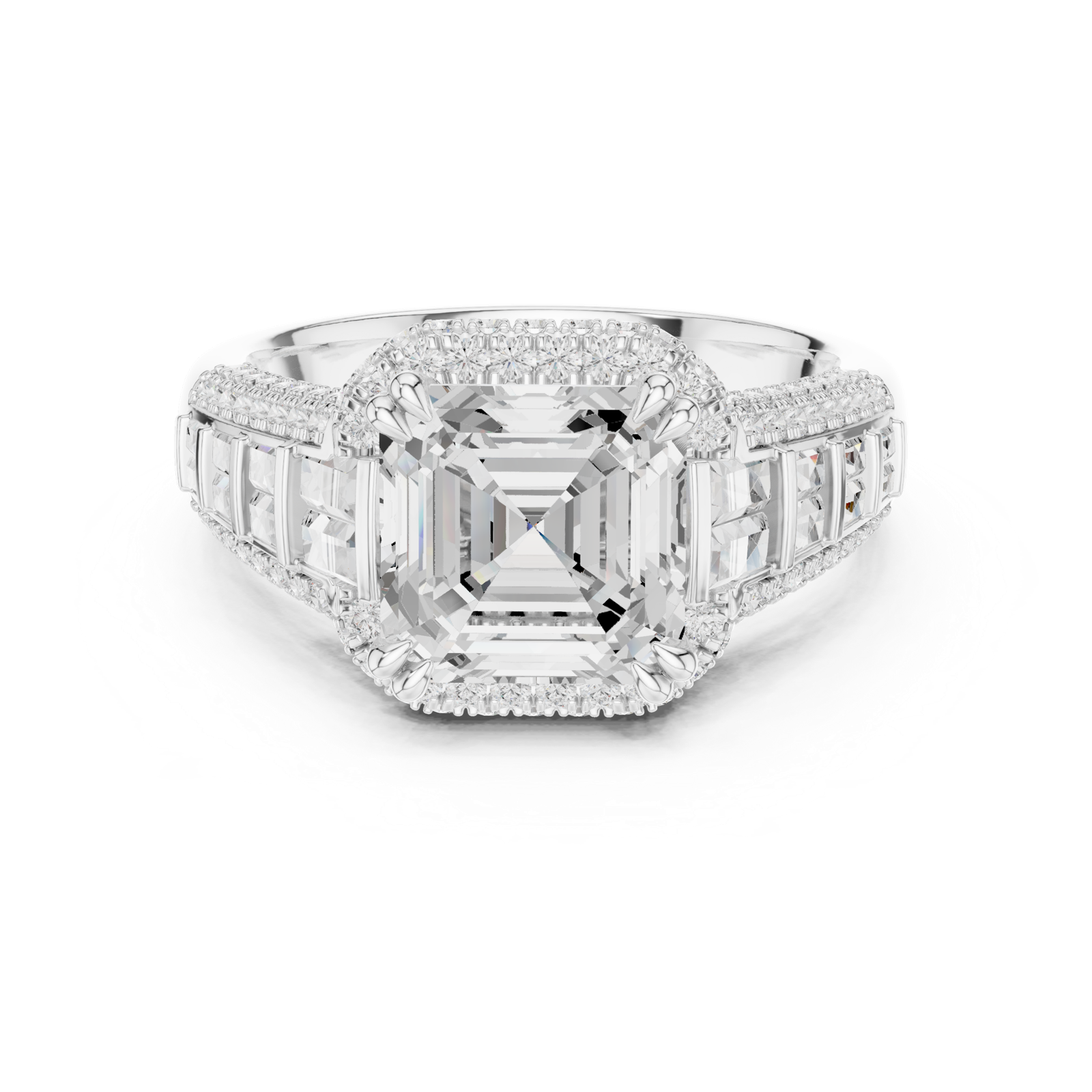 Gold Ring DDLR-262, White Gold, view 4