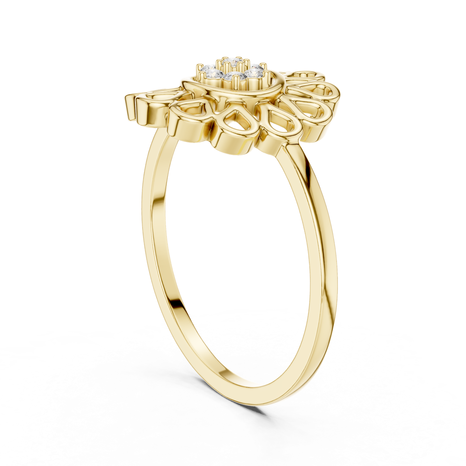 Gold Ring DR-6252, Yellow Gold, view 1