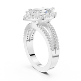 Gold Ring DDLR-350, Marquise center stone, White Gold, view 1