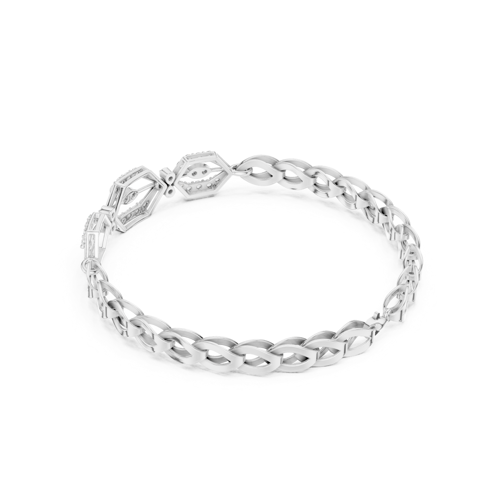 Gold Bracelet SBWB (21), White Gold, view 2