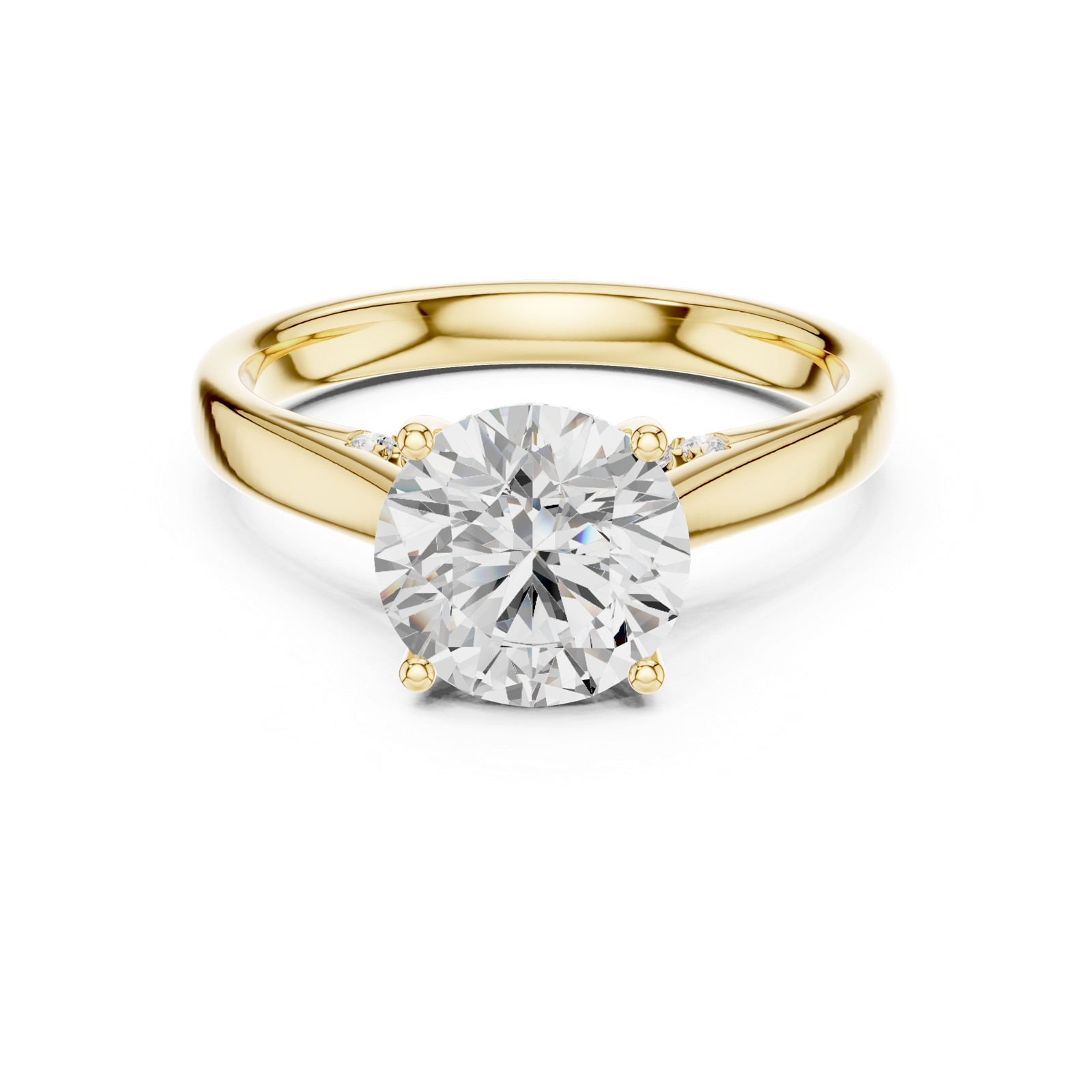 Gold Jewelry L36-18, Round center stone, Yellow Gold, view 4