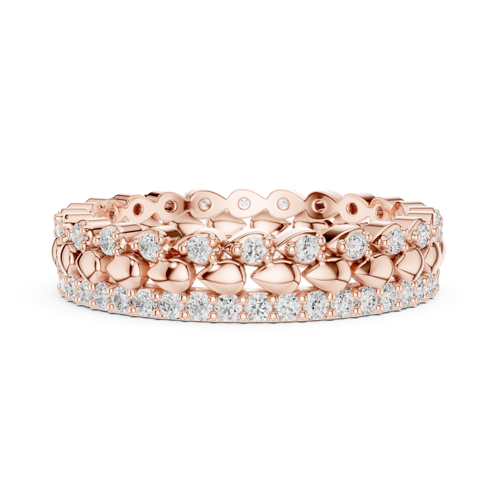 Gold Ring R39, Rose Gold, view 3