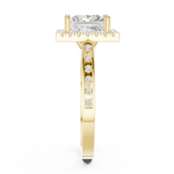 Gold Ring DDLR-349, Princess center stone, Yellow Gold, view 3