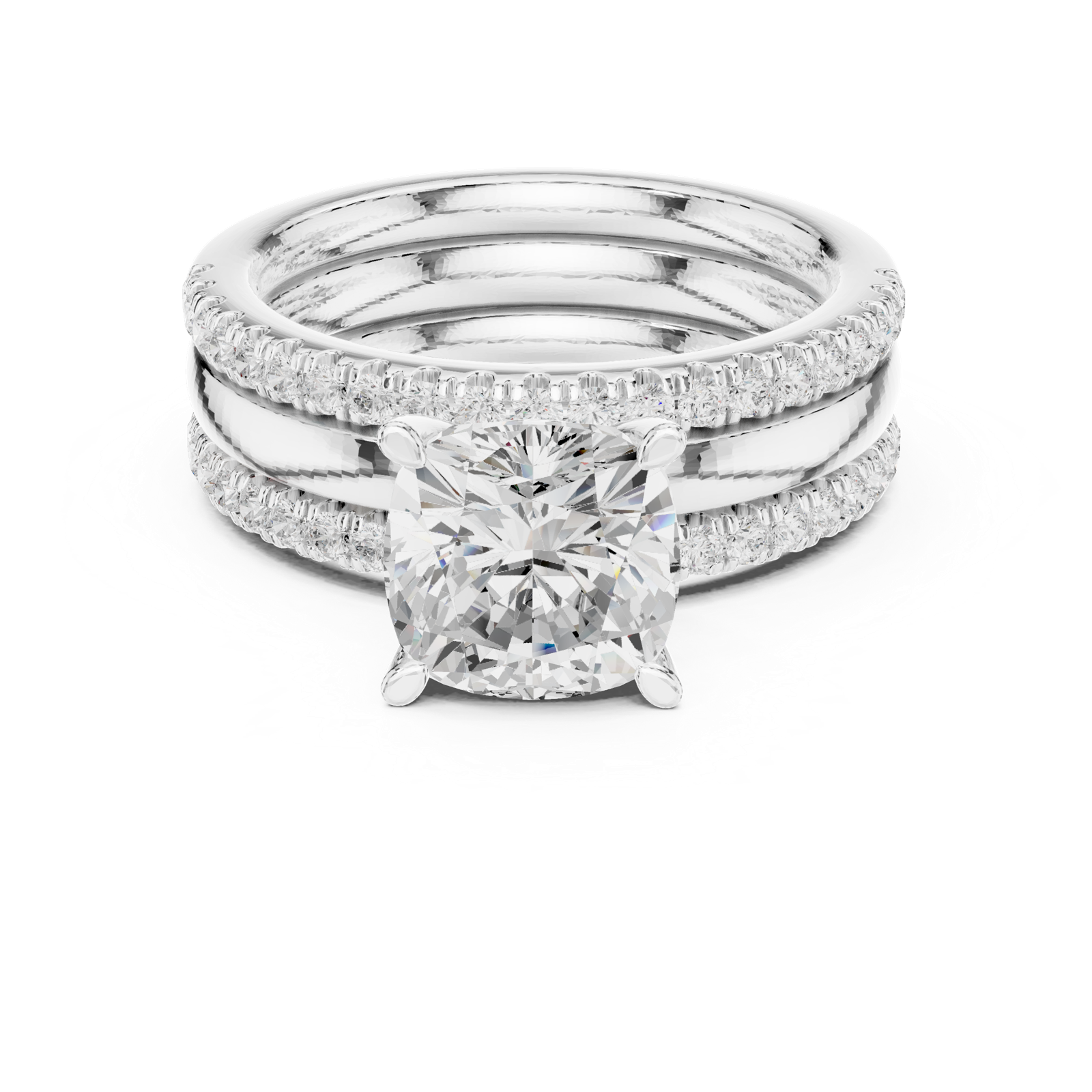 Gold Ring DDLR-302, White Gold, view 4