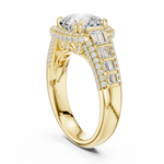 Gold Ring, Cushion center stone, Yellow Gold, view 1