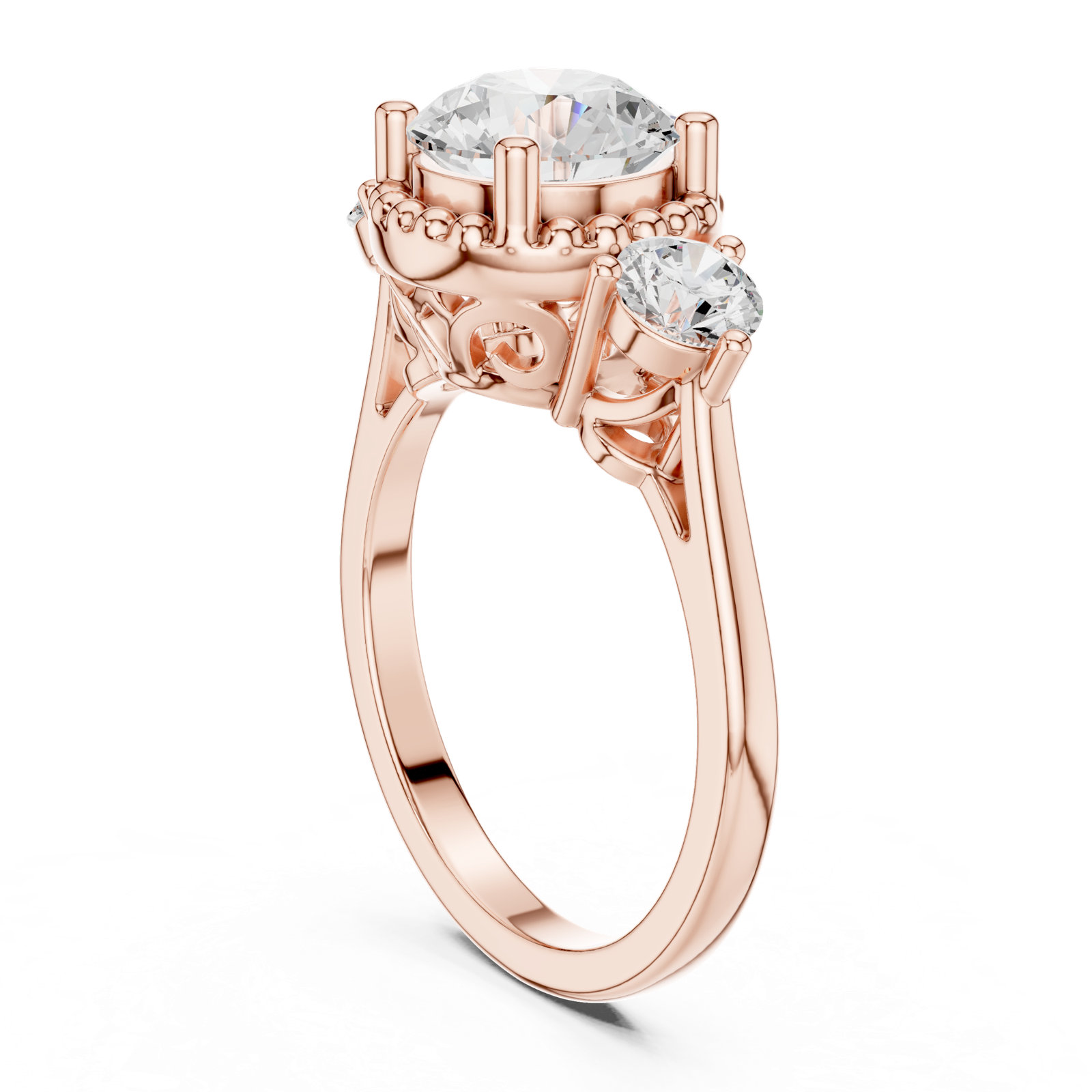 Gold Ring DDLR-276, Rose Gold, view 1