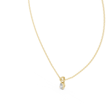 14K Solid Gold Lab Diamond Solitaire Pendant Necklace, Yellow Gold, view 2
