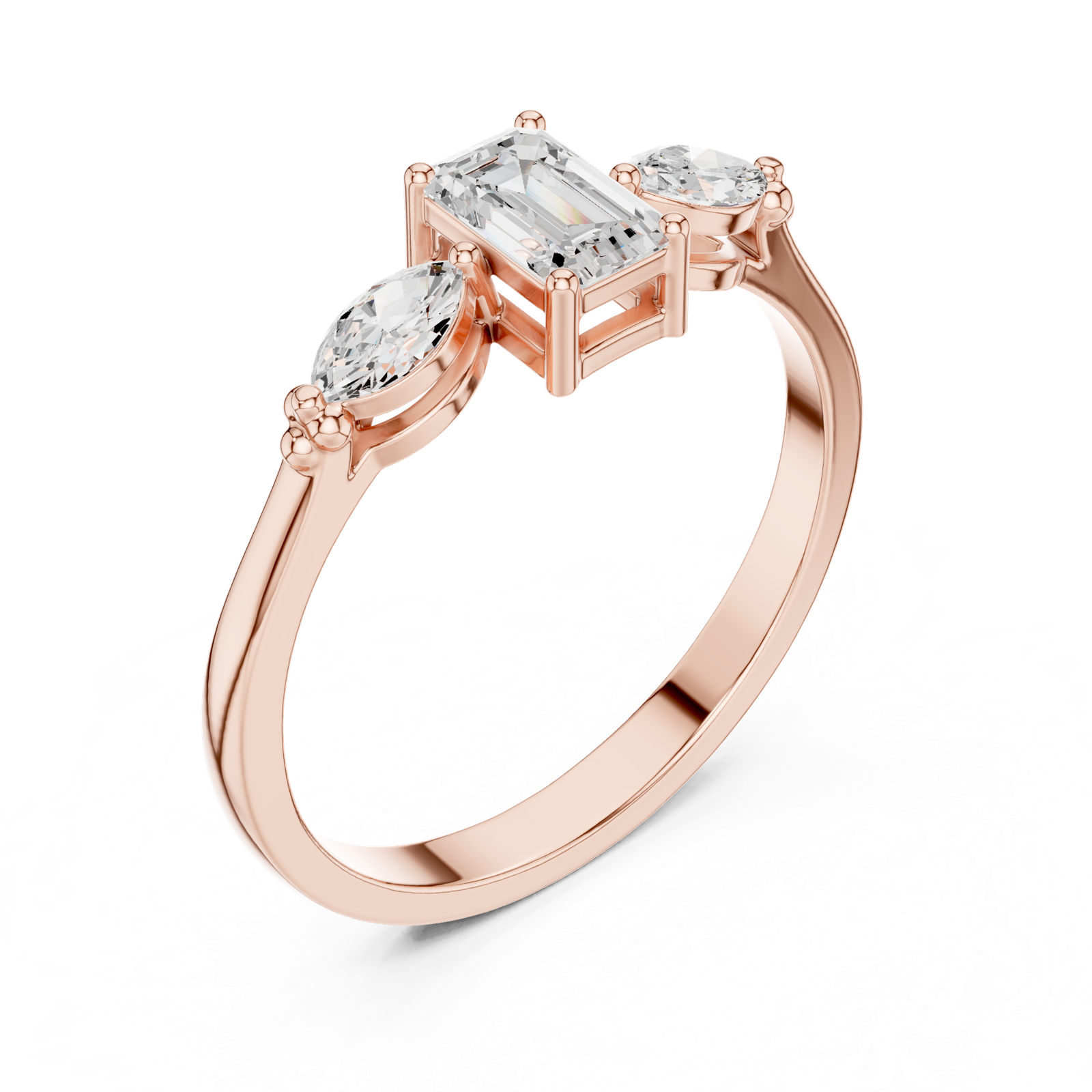 Gold Ring HLR-68, Rose Gold, view 2