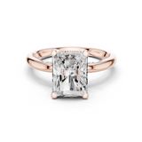 Gold Ring DDLR-175, Radiant center stone, Rose Gold