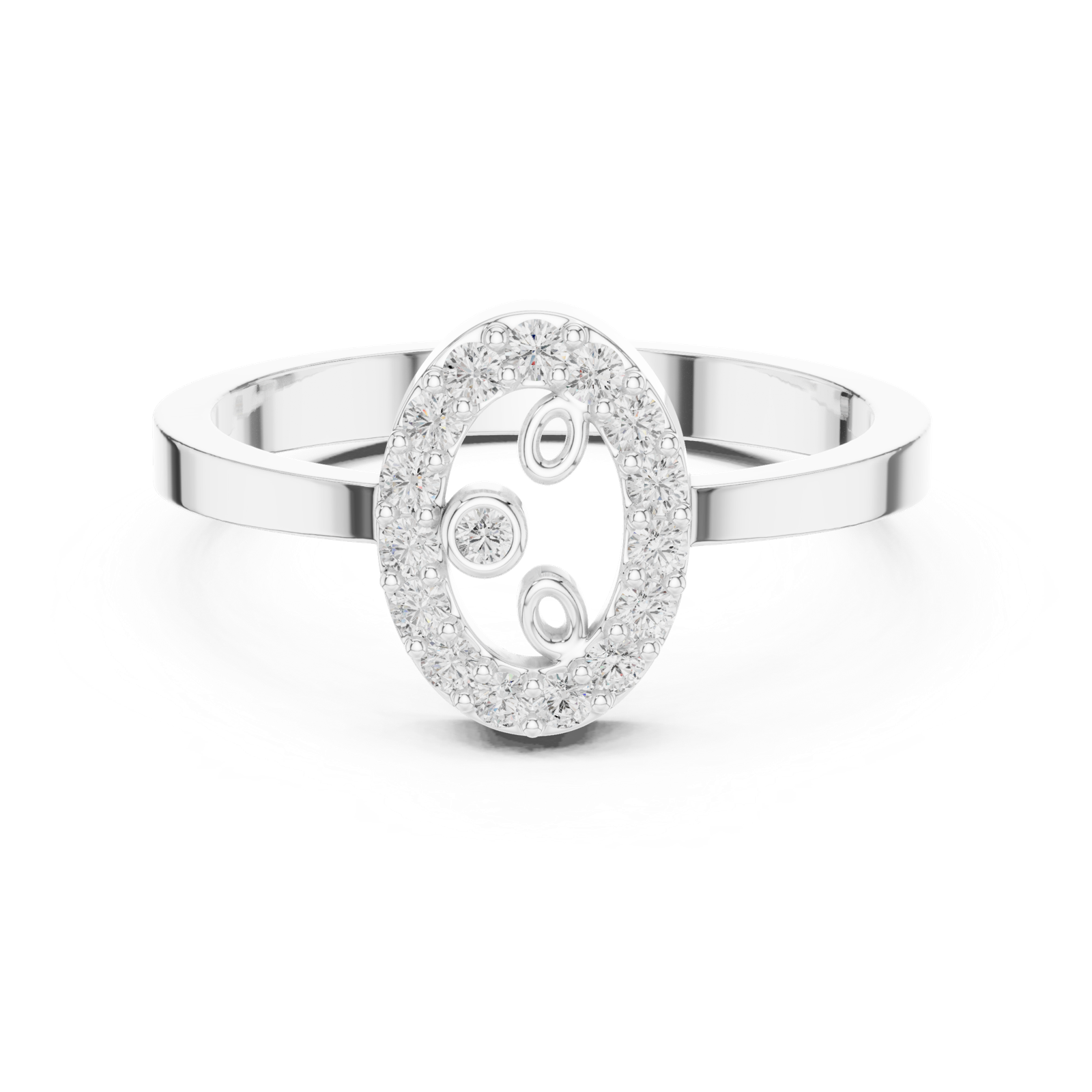 Gold Ring R28, White Gold, view 4