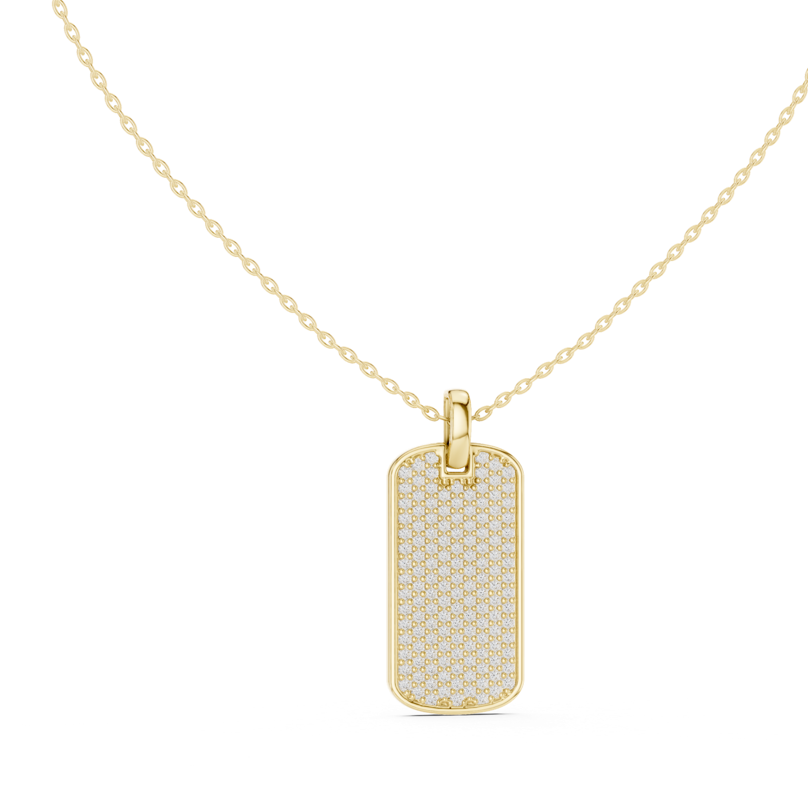 14K Solid Gold Lab Diamond Pendant Necklace, Yellow Gold, view 1