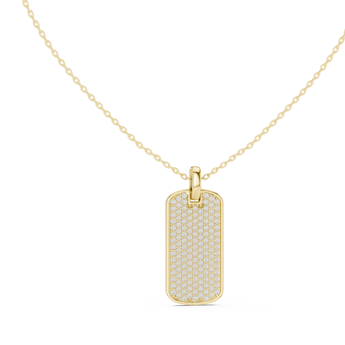14K Solid Gold Lab Diamond Pendant Necklace, Yellow Gold, view 1
