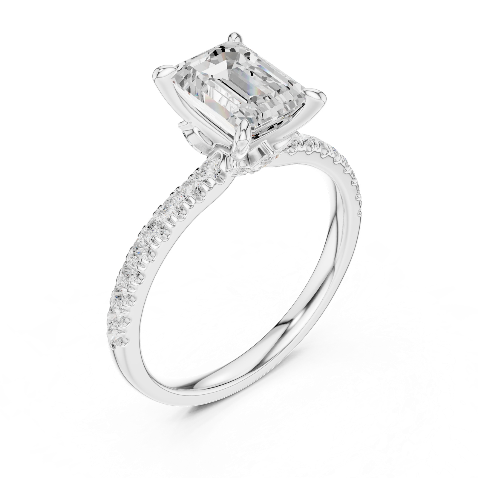 Gold Ring DDLR-1011, White Gold, view 2