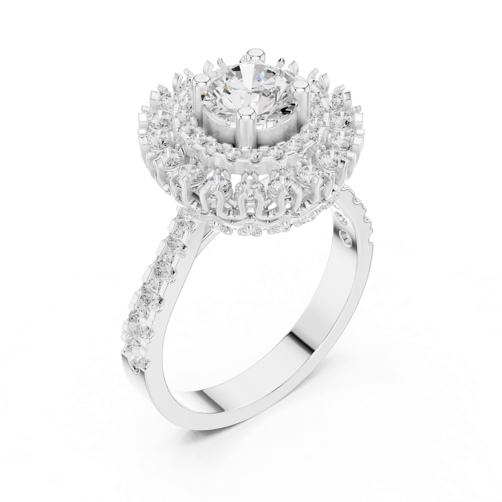 Gold Ring DDLR-400, White Gold, view 2
