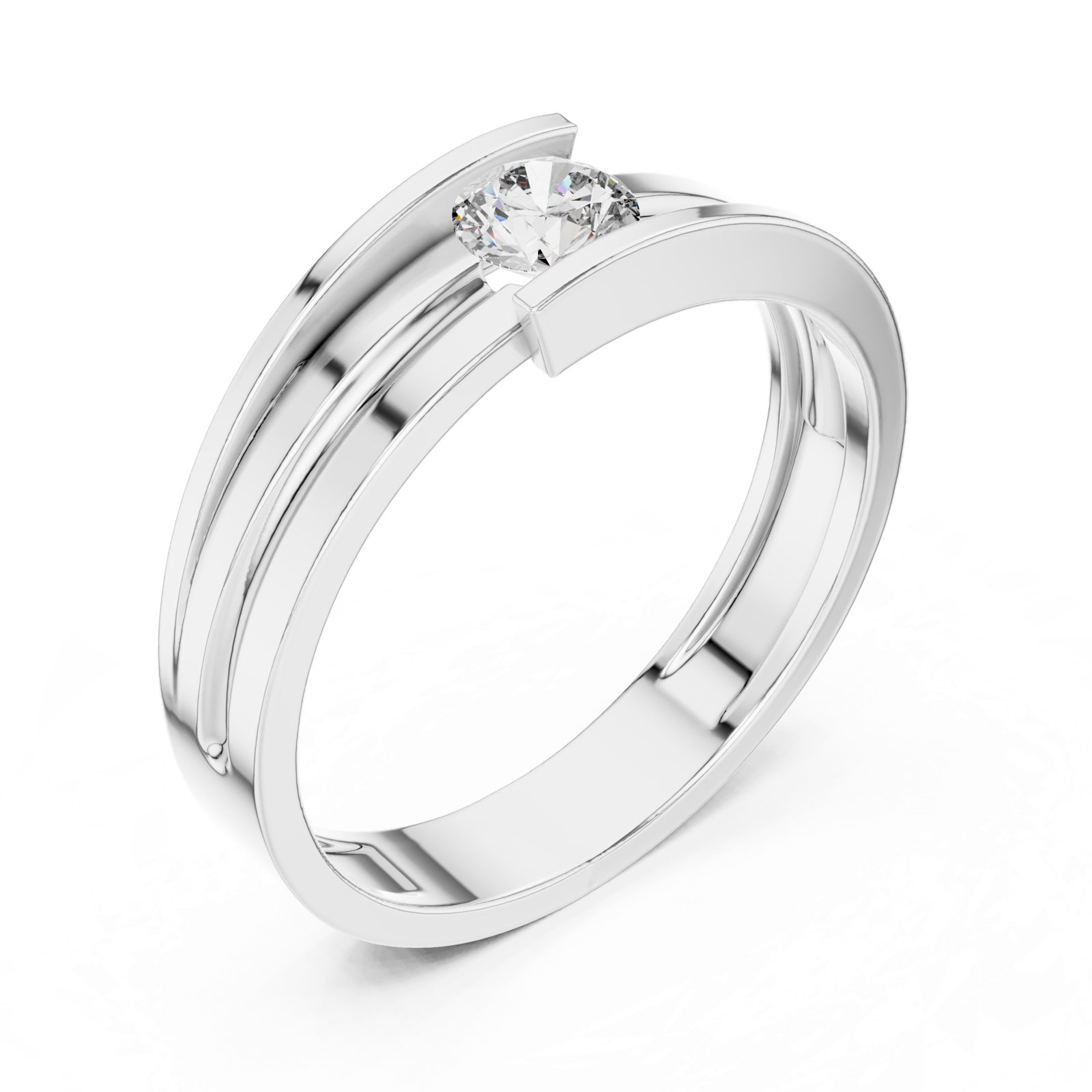 Gold Ring HLR-05 3MM, White Gold, view 2