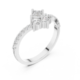 Gold Ring HLR-44, White Gold, view 2