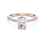 Gold Jewelry L36-15, Oval center stone, Rose Gold, view 4