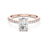 Gold Jewelry L36-15, Oval center stone, Rose Gold, view 4