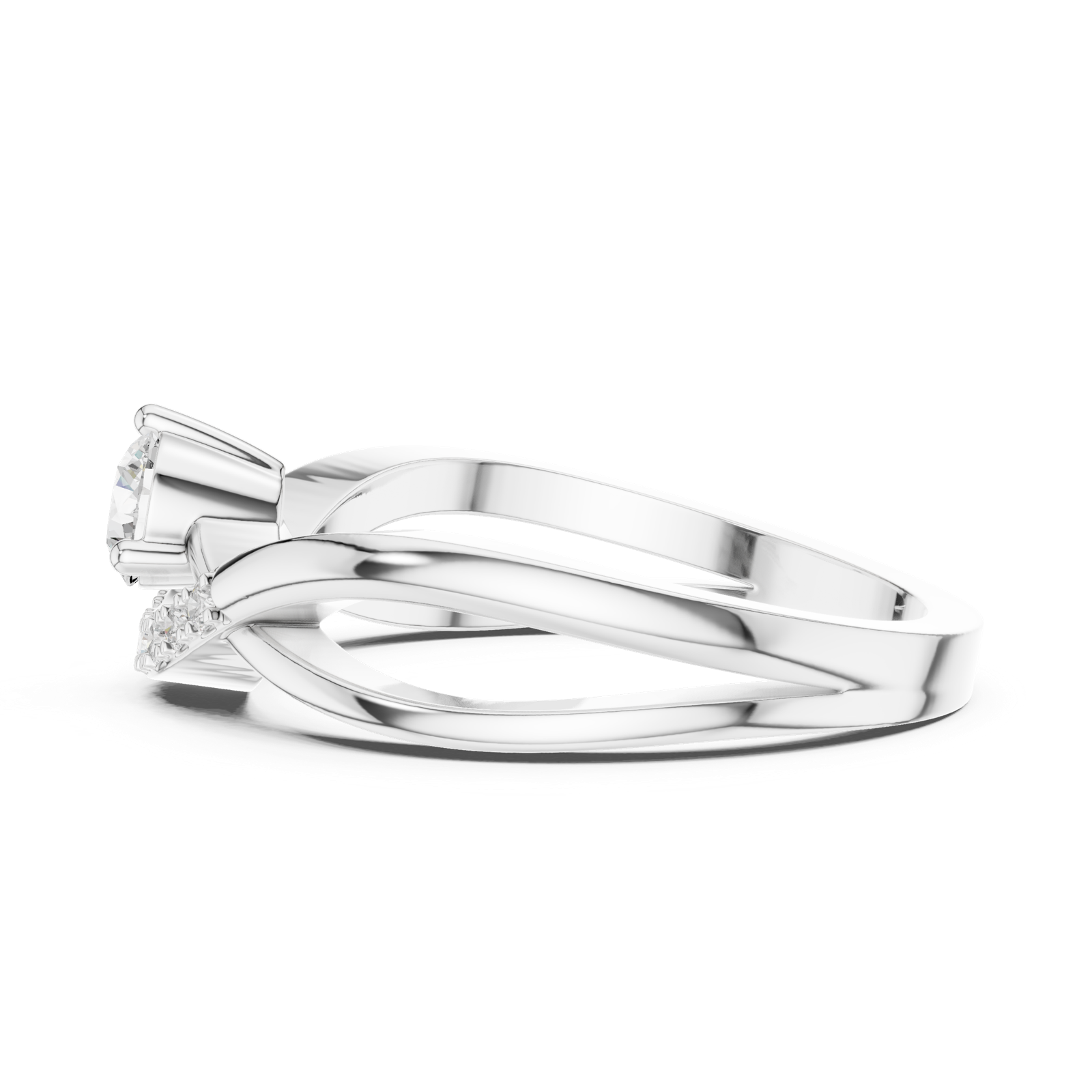 Gold Ring DDLR-829, White Gold, view 3