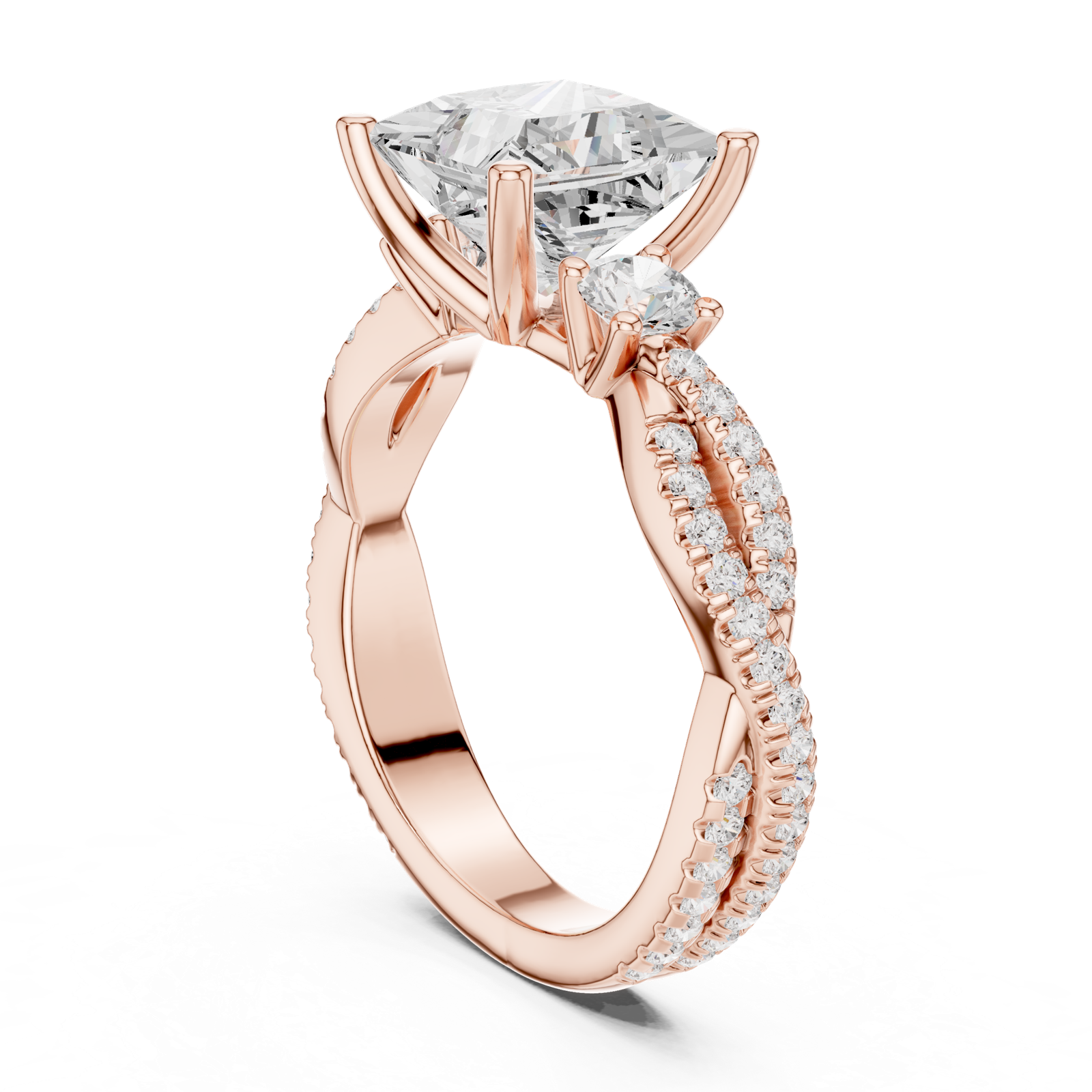 Gold Ring DDLR-1038, Rose Gold, view 1