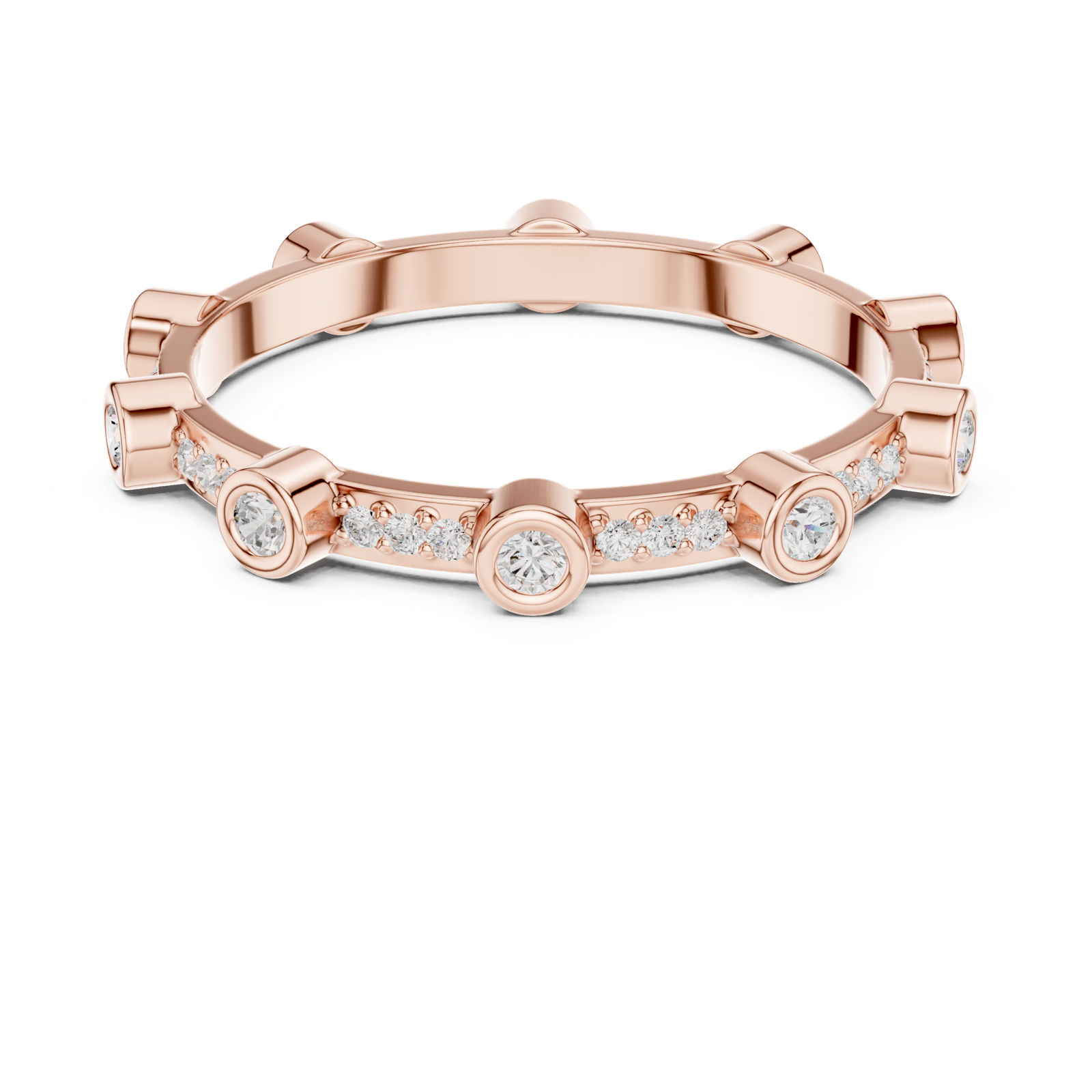 Gold Ring DDLR-708, Rose Gold, view 4