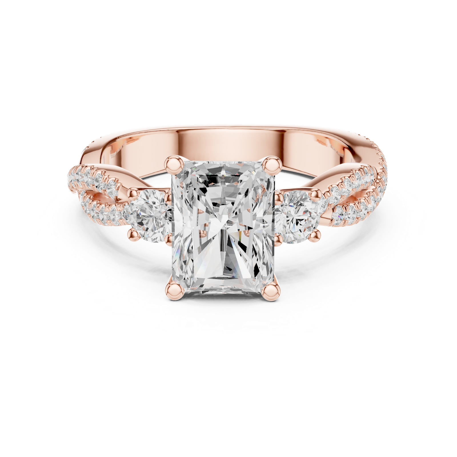 Gold Ring DDLR-1039, Rose Gold, view 4