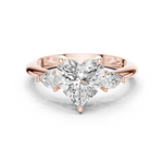 Gold Jewelry L35-66, Heart center stone, Rose Gold