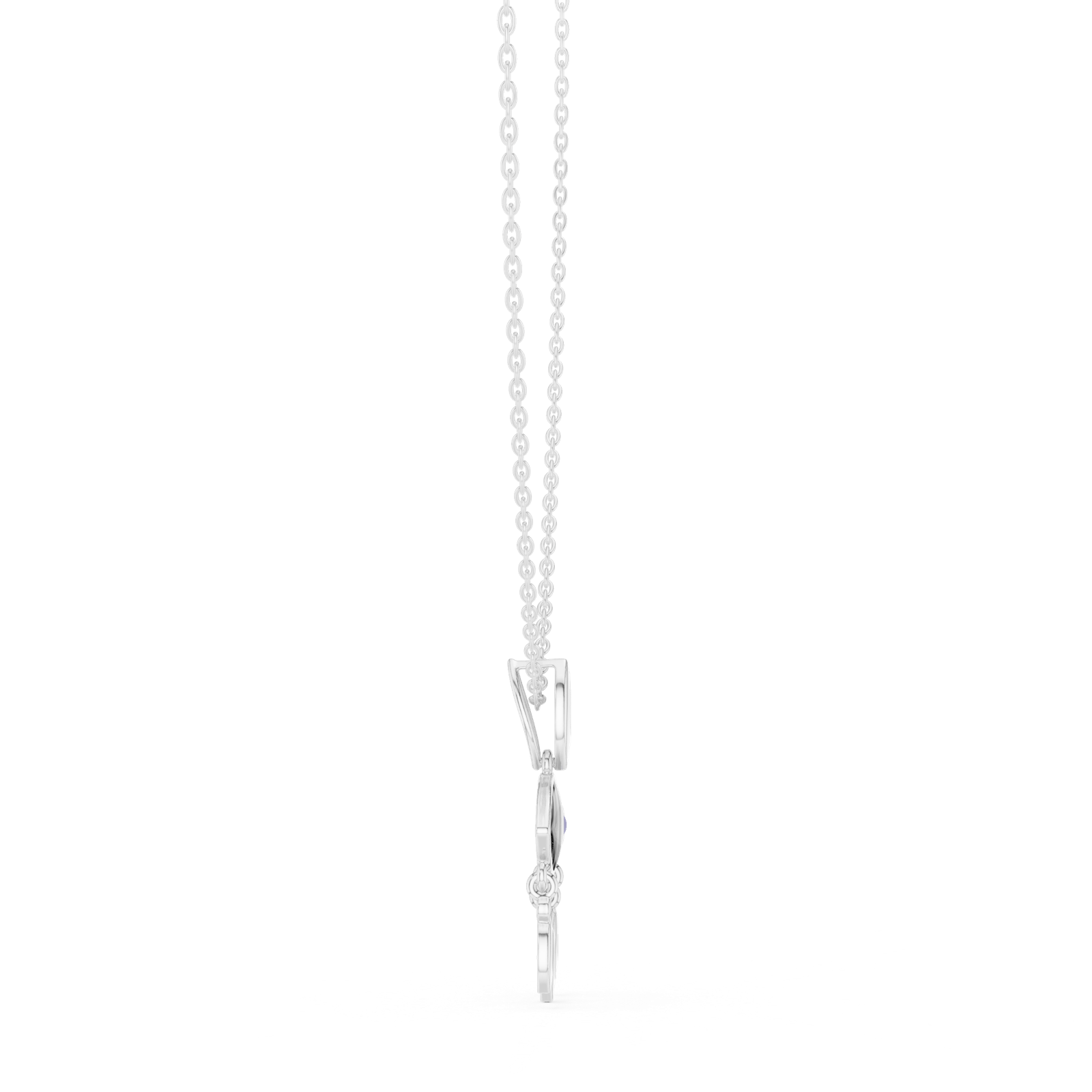 Gold Pendant 12-10012P, White Gold, view 3